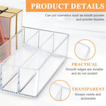 MAYCREATE® Make Up Organizers and Storage for Vanity 7 Sections Divided Clear Acrylic Cosmetics Organizer for Drawer and Bathroom 3 PCS