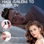 MAYCREATE® 9PCS Heatless Hair Curler, Soft Heatless Curls Satin Velvet Overnight Flexi Blowout Rods with with Hook, No Heat Overnight Sleeping Curling for Hair Styling Tools, Pink