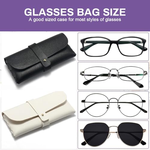MAYCREATE® Specs Case, 4pcs Spectacle Sunglasses Case, Soft PU Leather Sunglass Sunglasses Cover Organizer Cases, Travel Eyewear Holder, Multipurpose Storage Pouch