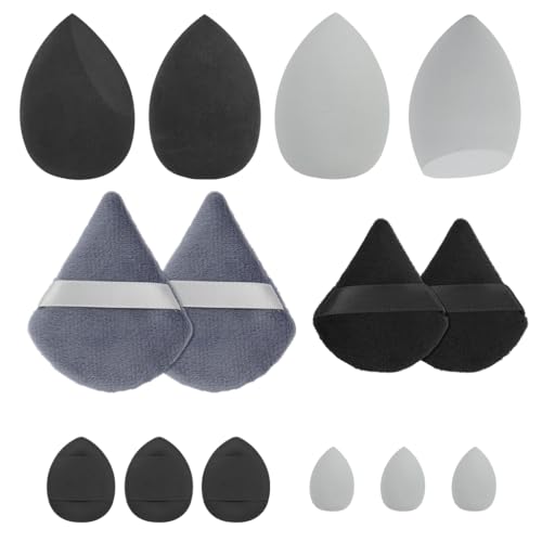 MAYCREATE® 14Pcs Makeup Tools Beauty Blenders Multi Use Makeup Sponges Multi Sized Triangular Setting Powder Puffy Thumb-sized Makeup Foundation Blending Pads Makeup Makeup Essentials