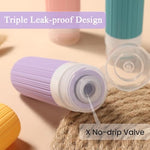 MAYCREATE® 16PCS Toiletries Travel Bottle, 90ml Silicone Travel Bottles with 40ml Face Cream Jars, Upgraded Leakproof Refillable Toiletries Travel Bottles for Lotions, Shampoo Travel Accessories