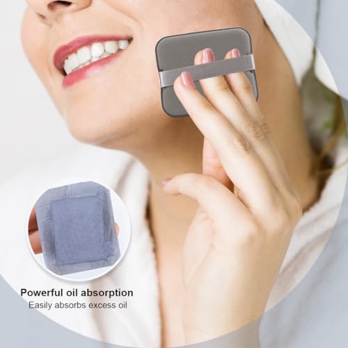 MAYCREATE® 200Pcs Oil Blotting Paper for Oily Skin, Natural Linen Face Sheets with Mirror & Puff, Compact Case for Men & Women, Absorbs Excess Oil, Makeup-Friendly, for Travel & Everyday Use