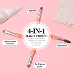 MAYCREATE 4 in 1 Mini Makeup Brushes Pen Pocket Touch-up Beauty Brushes Eyebrow Powder Applicator Brush, Lip Balm Brush Eyeshadow Brush Stackable Design Portable Travel Multi Use Makeup Brushes