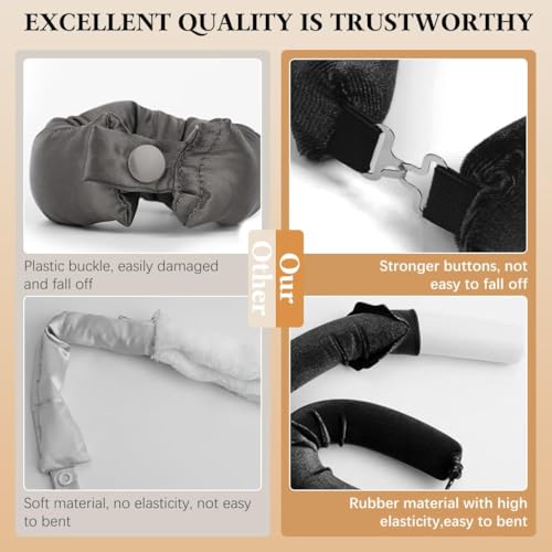 MAYCREATE® 9PCS Heatless Hair Curler, Soft Heatless Curls Satin Velvet Overnight Flexi Blowout Rods with with Hook, No Heat Overnight Sleeping Curling for Hair Styling Tools, Black