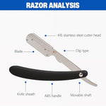 MAYCREATE® Barber Straight Razor, Barber Face Hair Razor Facial Razor, Stainless Steel Folding Beauty Shaver with 10 Replacement Razor Blades