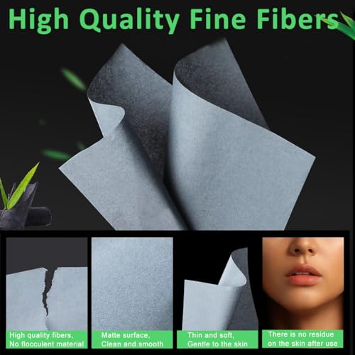 MAYCREATE® 2 Boxes 300pcs Oil Blotting Paper for Oily Skin, Natural Linen Face Tissues, Makeup Absorbing Sheets with Mirror & Puff, Portable Oil Control for Women, Men, Teens, Shine-Free Pack