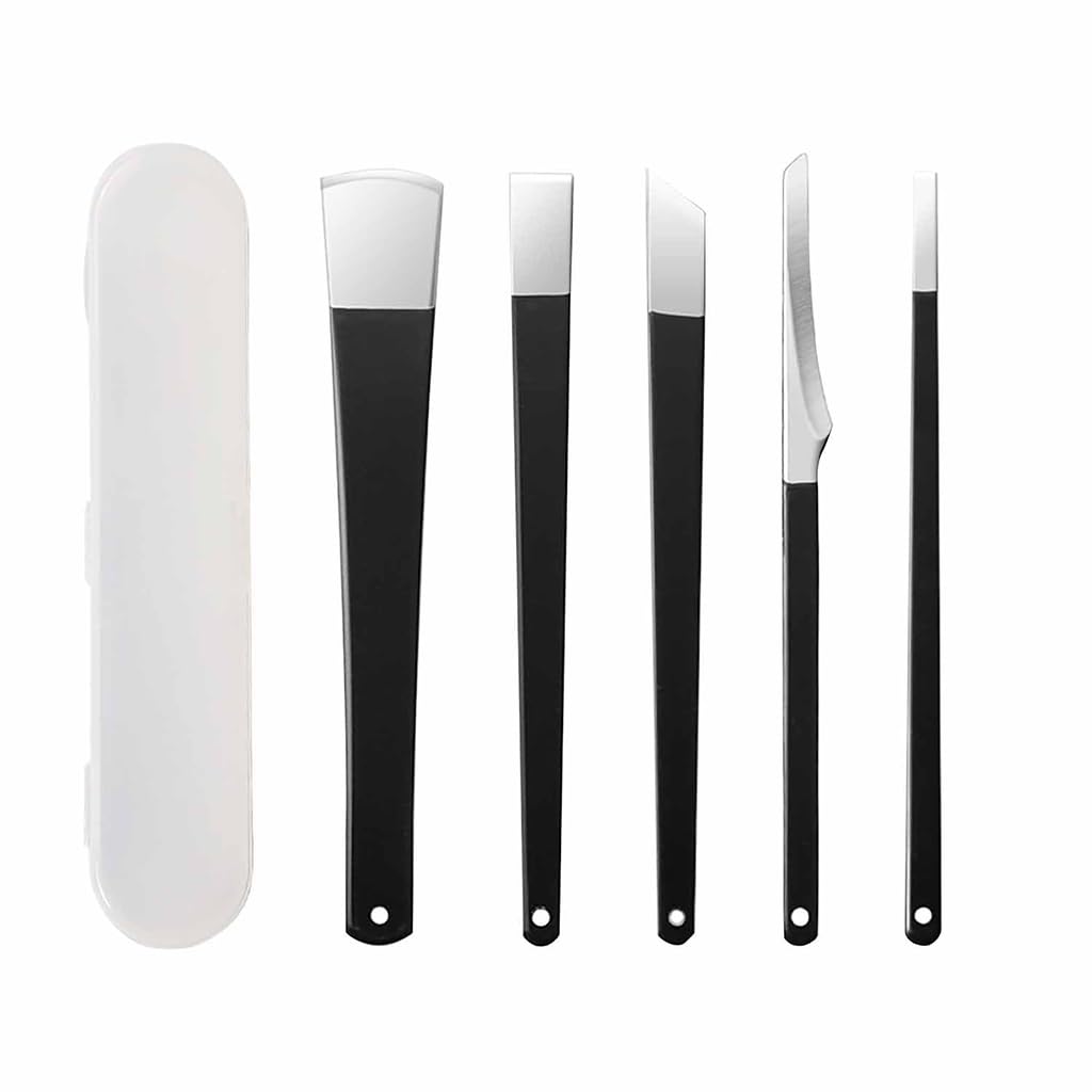 MAYCREATE 5Pcs Pedicure Tool Kit with Case Cuticle Scrapers Tool Pedicure Shavers Cuticle Callus Shavers Remove Dead Skin Stainless Steel Foot Care Tools