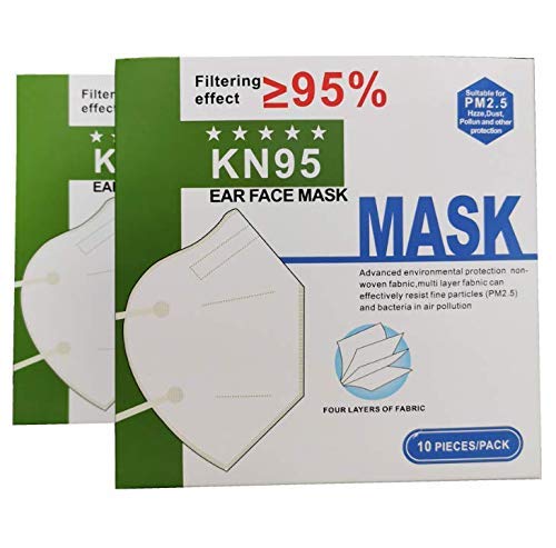 MAYCREATE KN95 Anti Pollution Mask - Re-usable, Non-woven with Melt Blown Layer - Pack of 10