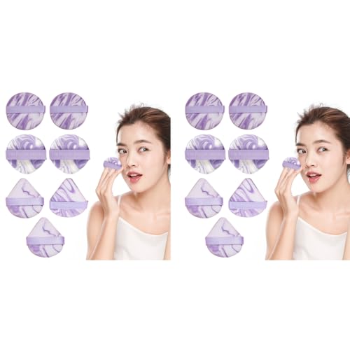 MAYCREATE® Triangle Powder Puff 14PCS Set Makeup Sponges Latex-free Mini Air Cushion Pads for Liquid Foundation Cream Concealer Wet Dry Dual Use