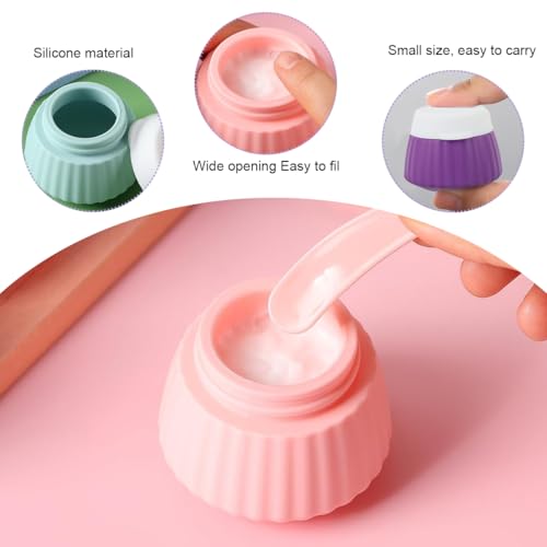 MAYCREATE® 16PCS Toiletries Travel Bottle, 90ml Silicone Travel Bottles with 40ml Face Cream Jars, Upgraded Leakproof Refillable Toiletries Travel Bottles for Lotions, Shampoo Travel Accessories