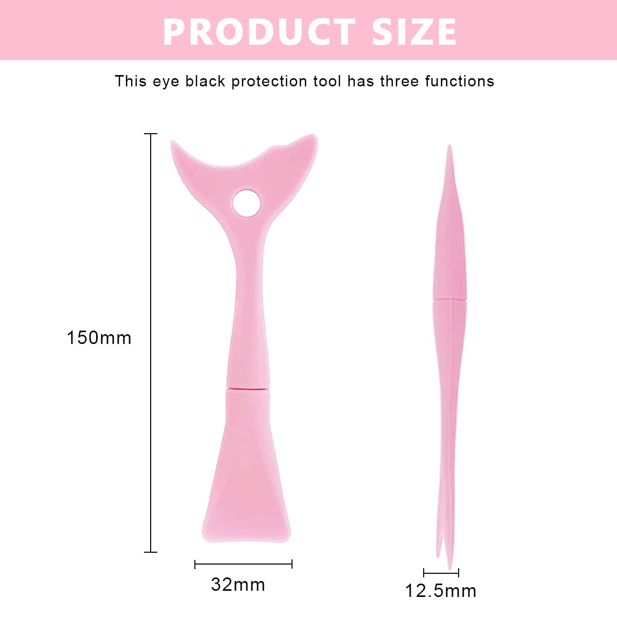 MAYCREATE Mascara Eyelash Shield Applicator Guard Tool, 3 in 1 Reusable Silicone Auxiliary Eyeliner Eyelash Guide Mask Scraper Makeup Tool for Beginners - Pink