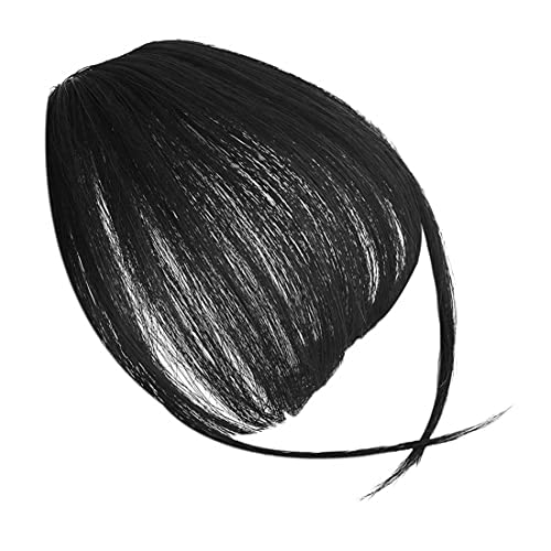 MAYCREATE Hair Extensions for Women Black Artificial Soft Hair Bang Front Hair Extension Clip Hair Fringes Hair Extensions Women & Girls - 1
