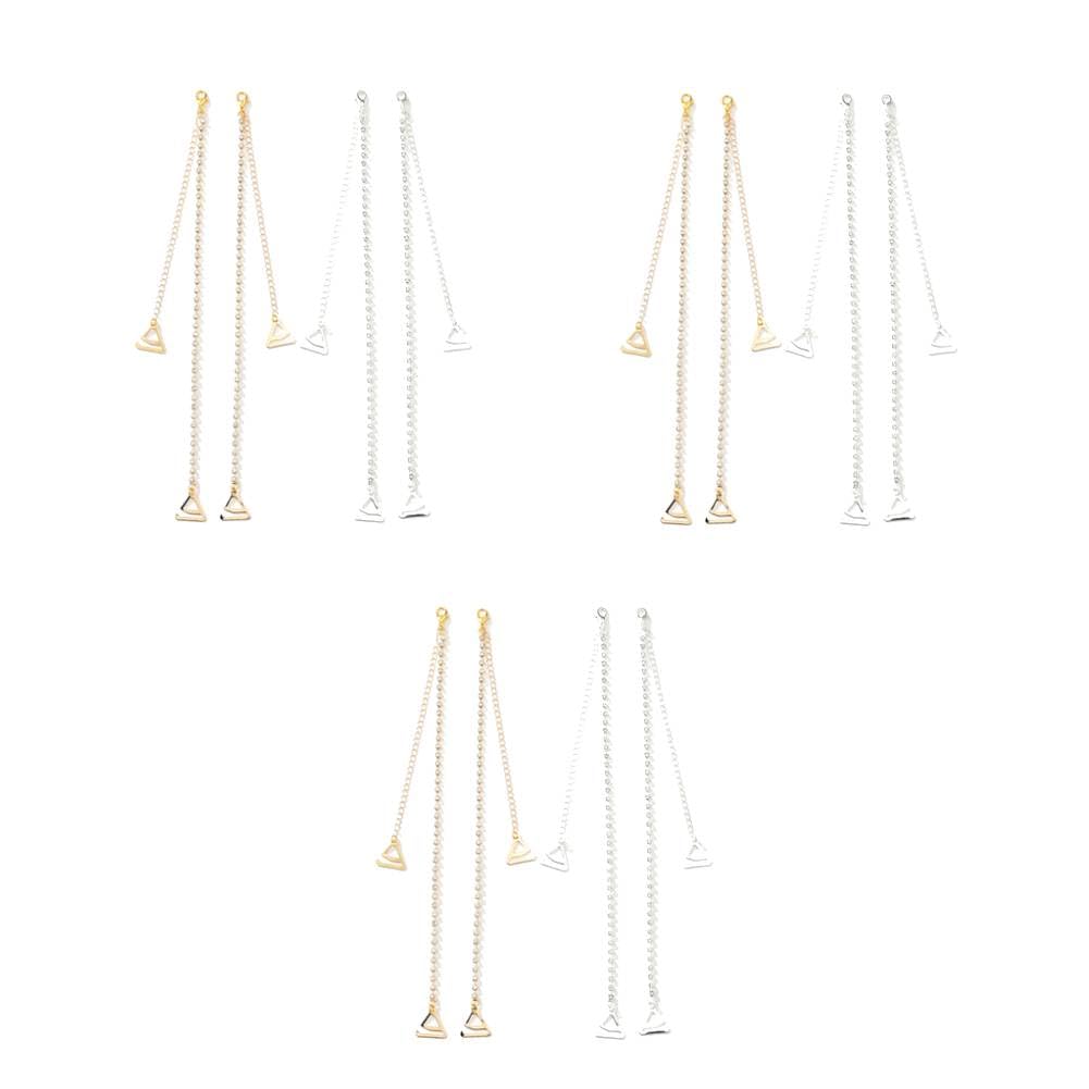 MAYCREATE Bra Straps for Women featuring Adjustable 42–45 cm Crystal Chain | Silver and Gold