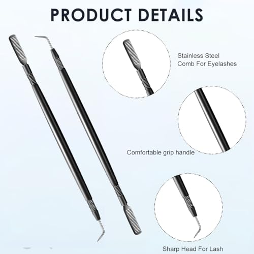 MAYCREATE® Eyelash Lift Perm Tool Lash Separator Tint Tool Stainless Steel Metal Lash Lift Rods for Eyelash Eyebrow Perming Tinting Curling Extensions Supplies