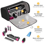 MAYCREATE® Travel Storage Bag for Dyson Airwrap Holder Hair Styler Organizer Attachments Portable with Hanging Hook Black Bag Only 3 PCS