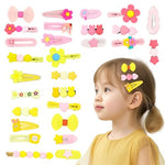 MAYCREATE® 28Pcs Hair Clips for Baby Girls Cute Floral Hair Clips Bang Hair Clips No Repeat Hair Accessories Headpieces Gift for Girls, Pink & Yellow