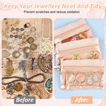 MAYCREATE 6Pcs Jewellery Organisers Pouch Travel Ziplock Jewellery Organisers Small Velvet Jewellery Pouches for Storage Jewellery Pouch for Necklaces Bracelets Rings Earrings Brooches - Pink