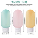 MAYCREATE Travel Toiletries Bottles for TSA Trips with Leakproof Squeeze Caps 6 Pack 60ml | Plastic Refillable Containers