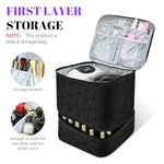 MAYCREATE® Travel Nail Polish Organizer Bag Large Capacity Double Layer Zipper Makeup for 30 Bottles Portable Art Tool Case with Handle Multi Pouches Cosmetic Storage 2 PCS