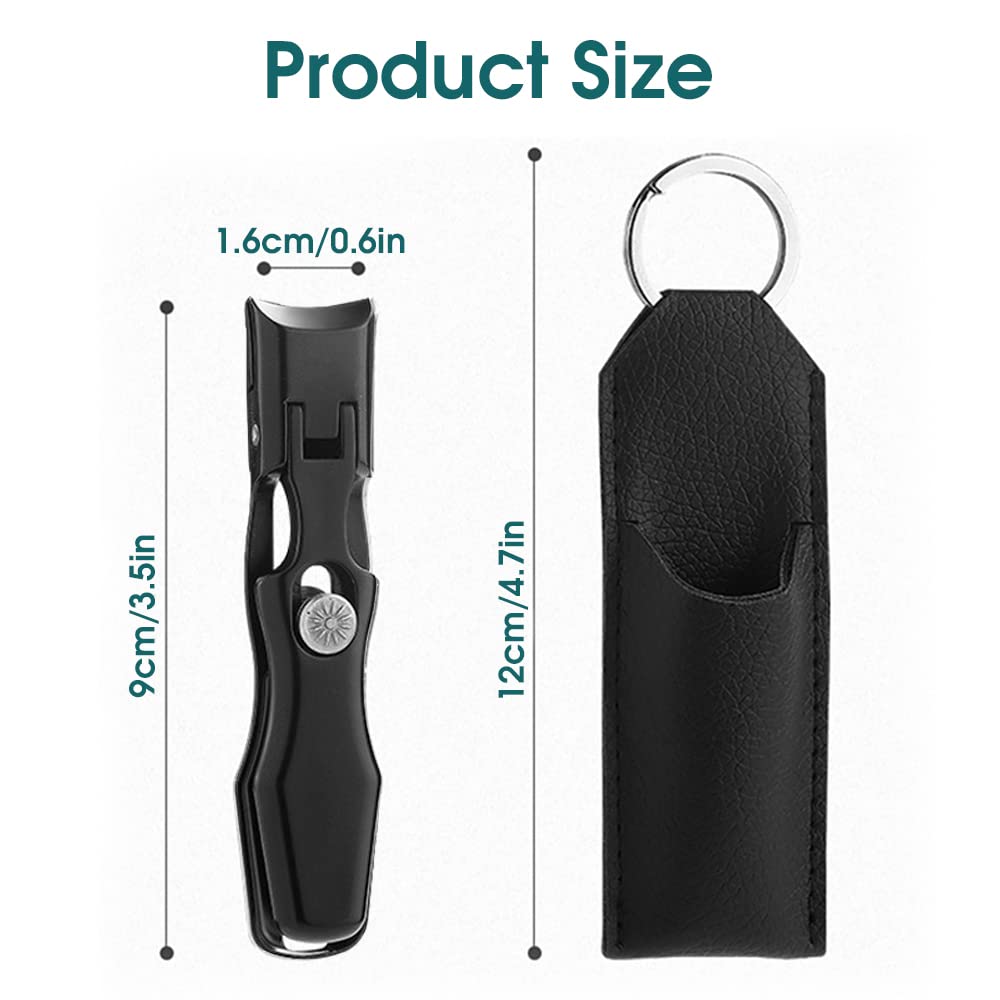 MAYCREATE Nail Cutter for Men with 0.6×3.5 in Travel Size and Rivet Button Control | Stainless Steel Clippers with Leather Cover