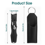 MAYCREATE Nail Cutter for Men with 0.6×3.5 in Travel Size and Rivet Button Control | Stainless Steel Clippers with Leather Cover