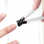 MAYCREATE Nail Cutter For Men Heavy Duty Stainless Steel Toenail Fingernail No Splash Trimmer With Catcher Nail Clipper for Thick Nail Toeail Clipper Portable Nail Clipper, White