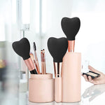 MAYCREATE Makeup Brush Cover Set 3 Sizes for Travel Use with Heart Shaped Silicone Design
