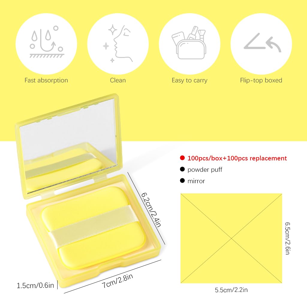 MAYCREATE Blotting Paper for Oily Skin with Built in Mirror and Puff | 200pcs Natural Linen Sheets