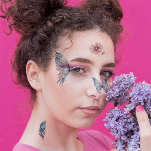 MAYCREATE® Tattoo Stickers 20 Sheets, Butterfly Temporary Tattoo for Women Girls Kids, Mehendi Tattoo Sticker for Party Makeup, Tattoo Sticker Sets for Face, Hands, Arm, Body