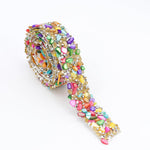 MAYCREATE Self Adhesive Rhinestone Ribbon for DIY Crafts and Wedding Decoration | 4 Rolls 0.78 inch Crystal Tape