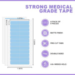 MAYCREATE 60 Pieces Tape-in Hair Extensions Adhesive Tabs Hair Extension Tape Tabs 4x0.8cm Double Side Adhesive Tape Sweat-proof Slim Invisible Hair Extension Tape Tabs