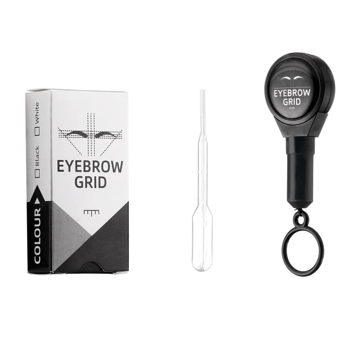 MAYCREATE Retractable Eyebrow Mapping Ruler for Makeup Artists with Grid Guide and Loop Handle