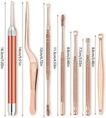 MAYCREATE 7pcs LED Ear Wax Pickers Stainless Steel Earpick Wax Remover Curette Ear Pick Cleaner Ear Cleaner Spoon Care Ear Clean Tool