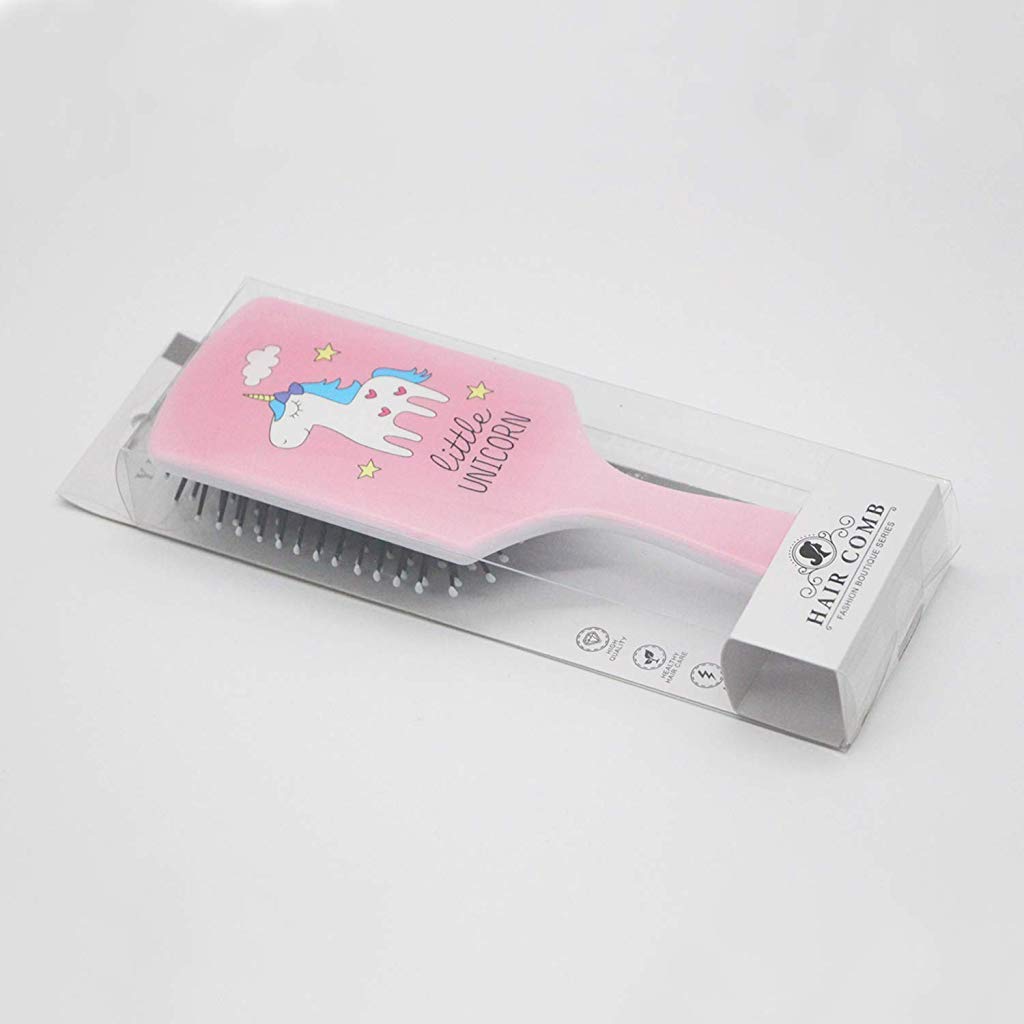 MAYCREATE Hair Brush, Pink Unicorn Hair Brush with Ball-tipped Nylon Bristle & Air Cushion Anti Static No Frizz Comb for Women Girls Thick Wet Damaged Curly Long Hair Volume Massage, Detangler Brush