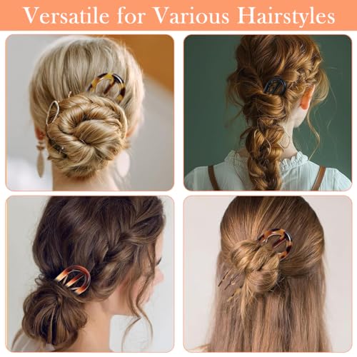 MAYCREATE® 10PCS French Hair Pin U Pins for Styling Bun Acrylic Accessories Women Ladies Gift