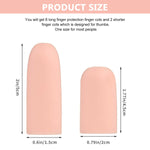 MAYCREATE 10pcs finger protection, Gel Finger Support Protector Gloves, Gel Finger Cots/Covers for Trigger Finger Hand Eczema Finger Cracking Finger Arthritis, Apricot,one size