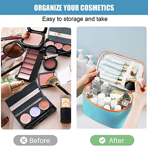 MAYCREATE Makeup Pouches for Women Cosmetic Bag Make up Bag for Home & Travel, Toiletry Bag for Cosmetics, Brushes, Accessories (Blue)