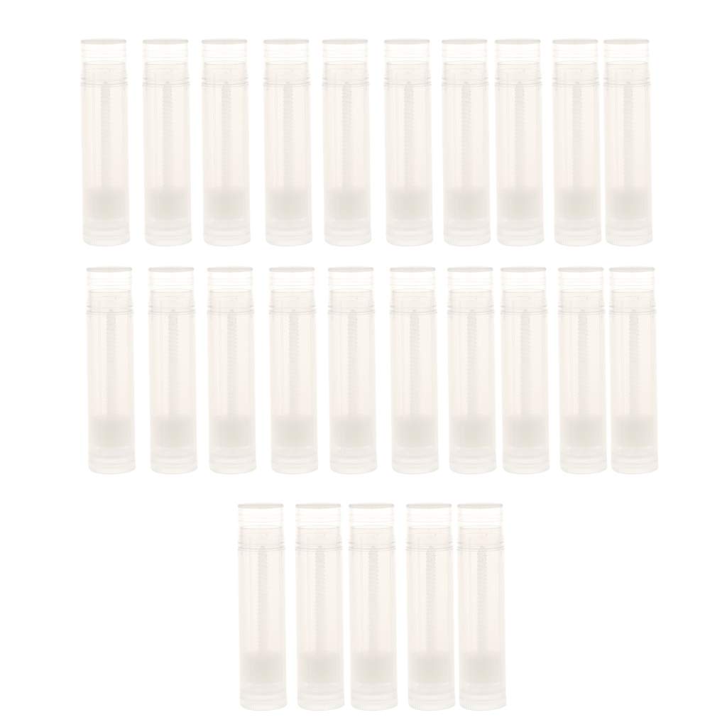 MAYCREATE 25 Pieces 5g Clear Lip Gloss Tubes Set for DIY Lipstick, Refillable Cosmetic Containers, Draw or Stick Custom Designs