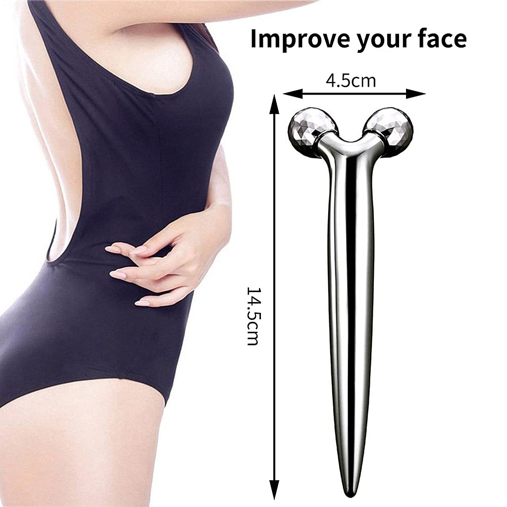 MAYCREATE Face Roller for Glowing Skin featuring 4D Four Wheel Design and Ergonomic Handle