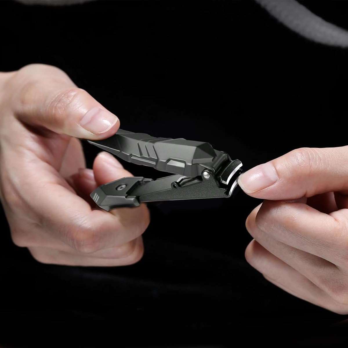 MAYCREATE Nail Cutter for Adults Stainless Steel Nail Clipper for Tough Nails Thick Nails, Anti-splash mini Nail Cutter