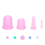 MAYCREATE Silicone Cupping,Family Cupping Therapy Set for Cellulite Neck Face Body Massage Suction Cups(Set of 4) (Pink)