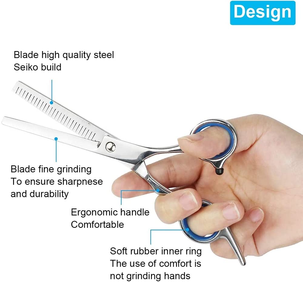 MAYCREATE Hair Cutting Tools Scissors for Hair Cutting Professional Salon Barber Scissors with Double Thinning Scissor Stainless Steel Home Hair Cutting & Styling Scissor Tools