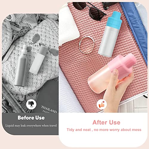 MAYCREATE® 12PCS Leakproof Sleeves for Travel Bottles Toiletries Reusable Silicone Covers Anti-leak Elastic for Container Spray Bottles