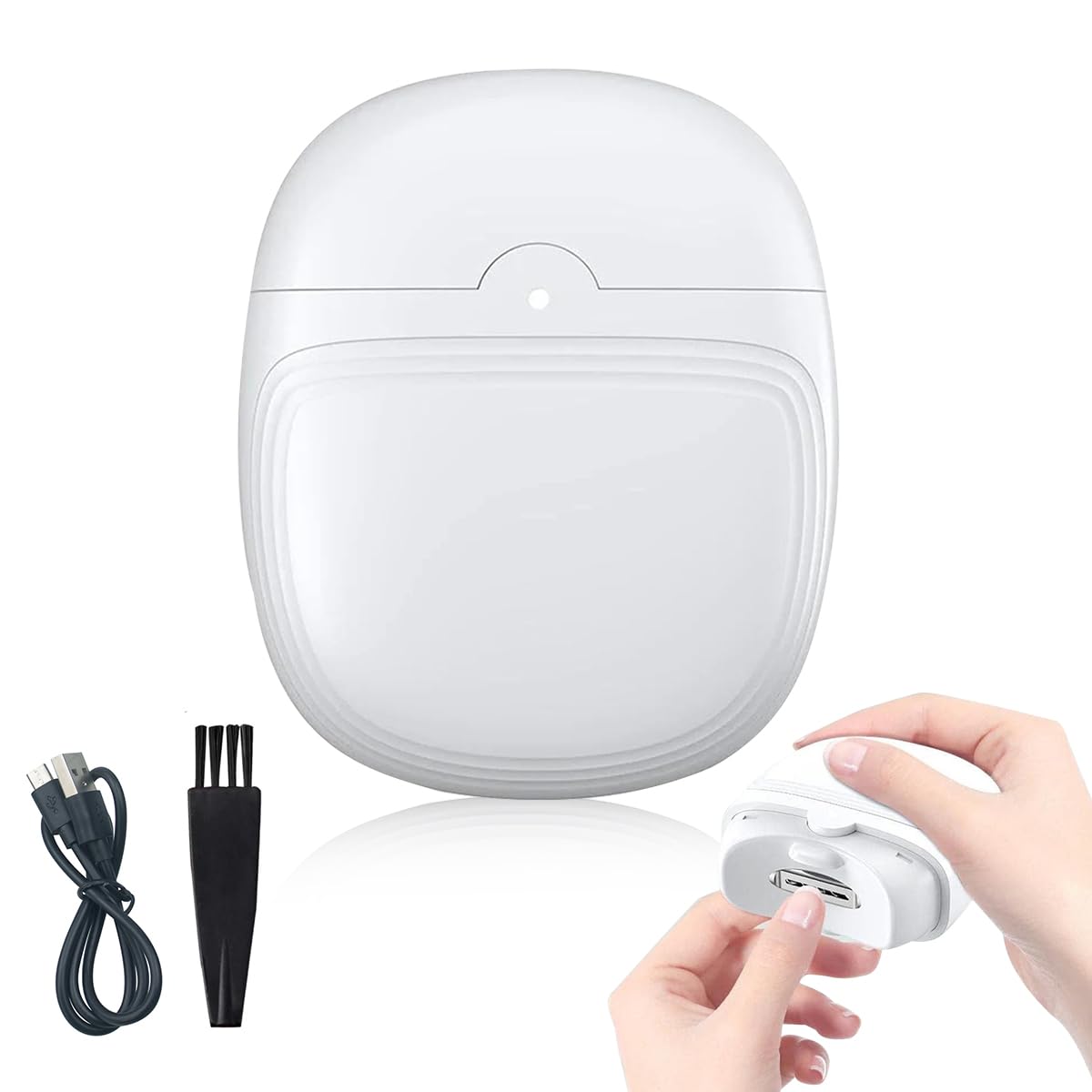 MAYCREATE Baby Nail Trimmer For New Born Electric Nail Clipper with LED Light, USB Rechargeable Nail Trimme For Baby with 2 Speeds Anti-splash Nail Dust Bin