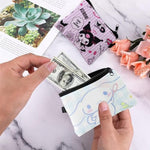 MAYCREATE 2pcs Coin Pouch for Girls, Coin Purse for Women, Cute Kuromi Children Money Coin Bags Wallet, Cinnamoroll Zipper Small Pouches, Cartoon Mini Pouch Gift for Girls Kids