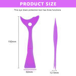 MAYCREATE Mascara Shield Applicator 3-In-1 Silicone Eyelash Shield Guard Eyeliner Auxiliary Cosmetic Makeup Tool, Reusable & Detachable - Purple
