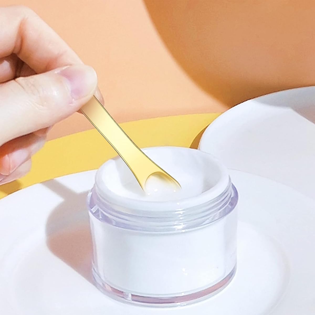 MAYCREATE 3Pcs Skincare Spatula Spoon Mini Metal Cosmetic Face Mask Reusable Spoon Makeup Beauty Spoons For Facial Cosmetic For Face Mask Cream Eye Cream Lotions Moisturizers
