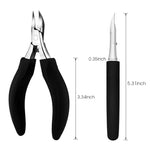 HANNEA Toenail Clippers for Thick Nails Nail Clippers Kit Set for Men and Women Heavy Duty Nail Nippers Cutter for Pedicure Precision Ingrown Fingernails (Black2)