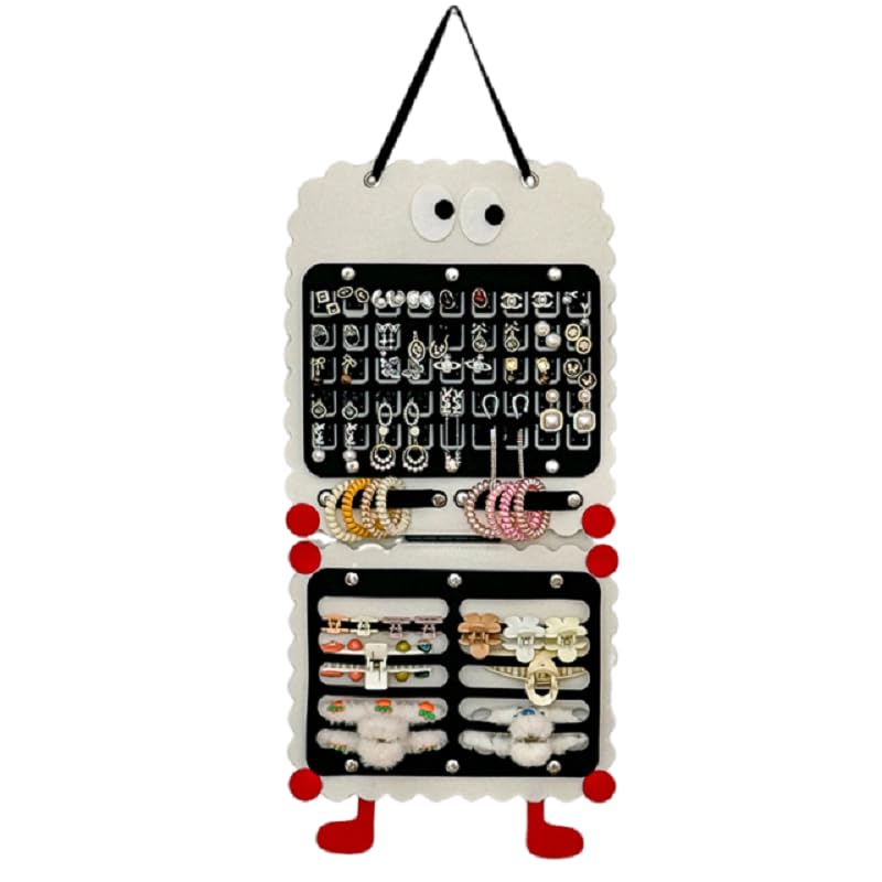 MAYCREATE® Wall Hanging Earring Organizer Box, Felt Earrings Holder Jewellery Organizer Display for Earring Necklace Bracelet Ring
