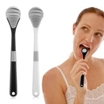 MAYCREATE Tongue Cleaner Adults, 2Pcs Silicone Tongue Scraper Soft Tounge Cleaner Helps Fight Bad Breath Tough Cleaner Fan Shape Tung Cleaner Tongue Brush